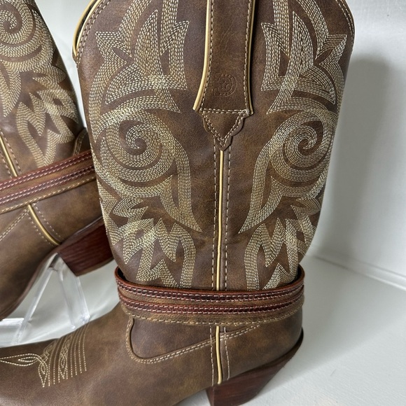 Durango Women’s Western Boots – Size 9.5M Brown Embroidered Leather Rodeo Ready - Picture 3 of 13